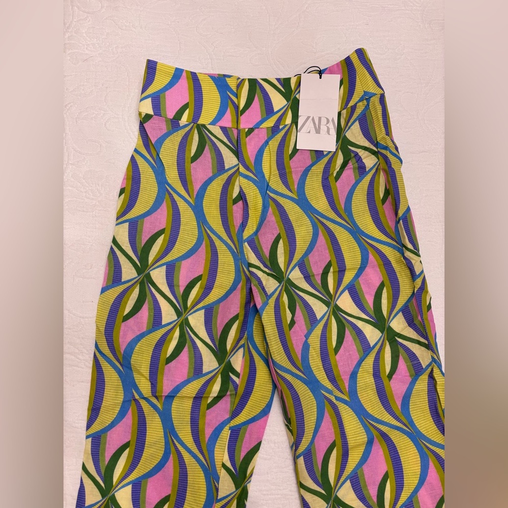 Zara High Waist Pink and Yellow Shorts